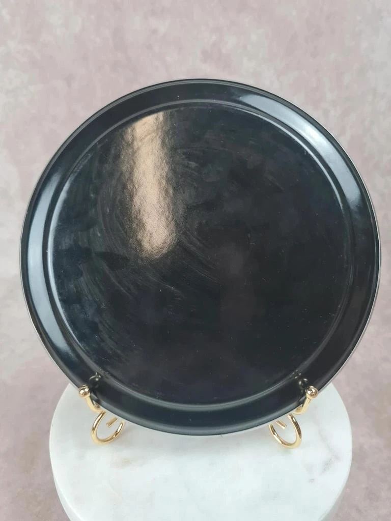 🟡 Vintage geëmailleerde metalen plateau - 70s bloemmotief 🟡 – photo 3